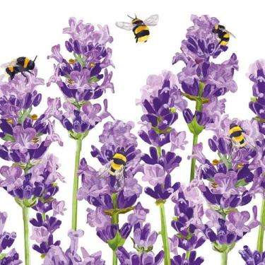 Imagem de Guardanapo para Decoupage 33x33 Abelhas e Lavanda C/20 - PPD ALWAYS CR