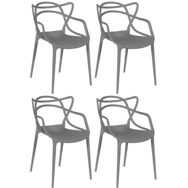 Imagem de Kit 4 Cadeiras Allegra - Cinza Escuro