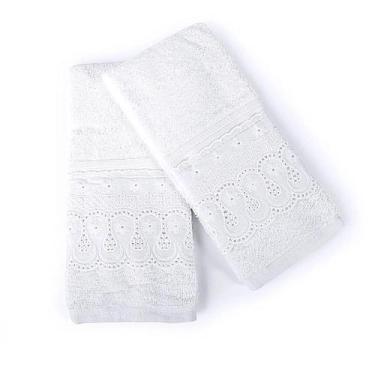 Imagem de Kit Toalha Lavabo Social Renda Cristal Renascença Algodão Egípcio Buet