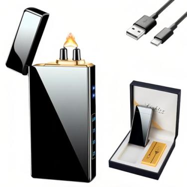Imagem de NINSI Isqueiro elétrico inteligente, isqueiro de arco de plasma de pulso de alta potência com 4 modos de ignição, isqueiros eletrônicos à prova de vento, isqueiros USB recarregáveis com trava de