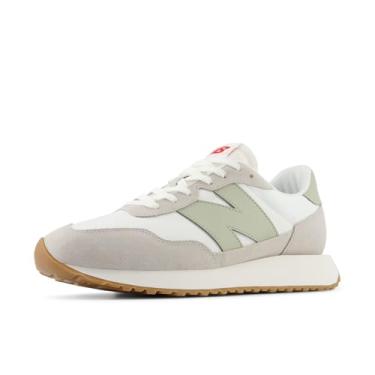Imagem de New Balance Tênis masculino 237 V1, Branco/Moonrock/Olivine, 9.5