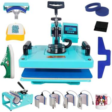 Imagem de Máquina de Estampar Térmica 10 em 1 - Aço Inoxidável Azul - 220 Volts (Azul - 220 V-Envio pelo vendedor)