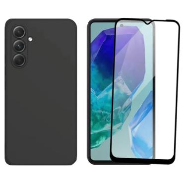 Imagem de Película de Vidro 3D Tela Toda e Capa Protetora Preta para Galaxy M55