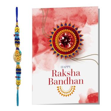 Imagem de exciting Lives Conjunto de duas flores Rakhi para Bhai com cartão Raksha Bandhan - Pulseira Rakhi para irmão, Rakhi para Bhaiya, Bhai Rakhi com cartão, fio Rakhi, Bro Rakhi, presentes Rakhi para irmão