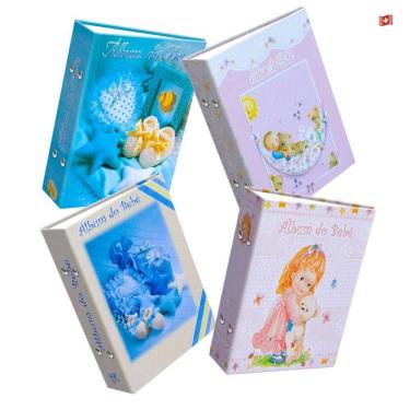 Imagem de 480 Fotos 10X15 4 Albuns Do Bebe Menina Sapatinhos Azul Bebê