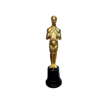 Imagem de Estátua Troféu Oscar Decorativo Estatueta Dourada Hollywood Premiação Cinema Decoração Prêmio Festa de Gala