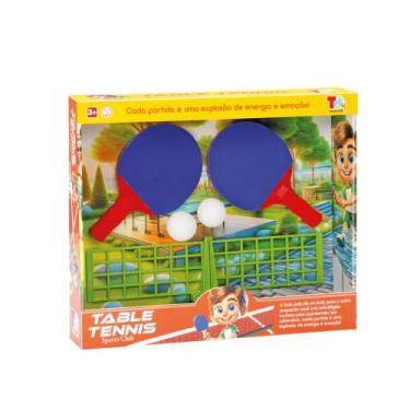 Imagem de Mesa de Tênis Infantil com 2 Raquetes, 2 Bolas e Rede Portátil, Brinquedo para Crianças a partir de 3 anos