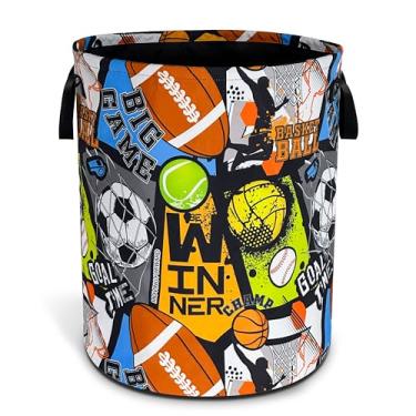 Imagem de Cesta de roupa suja esportiva dobrável à prova d 'água Oxford pano engraçado cesto de roupa roupa balde organizador de brinquedos para banheiro/armazenamento de lavanderia/quarto 42 x 40 cm
