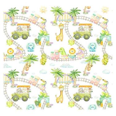 Imagem de Papel de Parede Adesivo Infantil Safari Floresta Bebe Quarto - 483pcp 