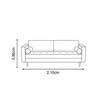 Imagem de Sofá Living Andorra 2,10 - Best Mobília, Veludo Off White