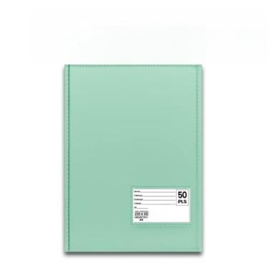 Imagem de Pasta Catálogo Organizadora A4 Com Visor 50 Envelopes Color Documentos Colorida Rosa Bege Pastel(Verde Água)