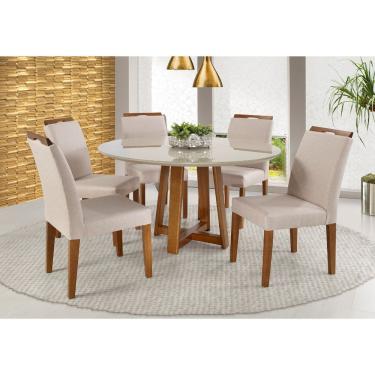 Imagem de Cadeira Alfa Com Pegador Treo Made Móveis Madeira Maciça Cores Neutras Revestida Com Tecido Para Sala De Jantar Cozinha