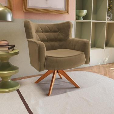 Imagem de Poltrona Olga Kappesberg Veludo Deluxe Bege