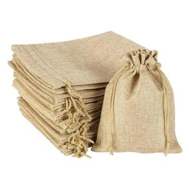 Imagem de Kit 35 Saquinho Juta Tule 9x12 cm Lembrancinhas Artesanato - Generic