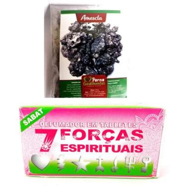 Imagem de Amescla Resina Breu Branco Defumação Espiritual Defumador 7 Forças Esp