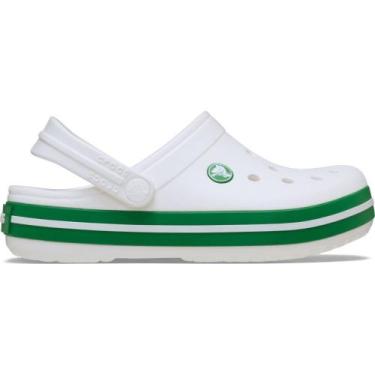 Imagem de Sandália Crocs Crocband Clog K White/Green Ivy, 29, White, Green ivy