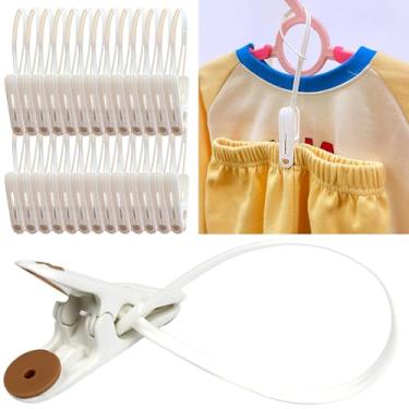 Imagem de HASHI Clipes de roupas e calças de bebê, pacote com 36 clipes de cabide antiderrapantes com almofadas e laços de silicone, organizador para lavanderia, armário, calças, meias, carrinho, viagem e