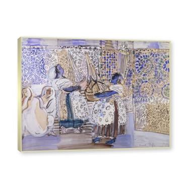 Imagem de NHLDZYH Moldura champanhe. Folhas impressionistas, (sem título 64) de Raoul Dufy, reprodução de quadros, quadros de pinturas famosas, imagem murais quartos. 60x80cm