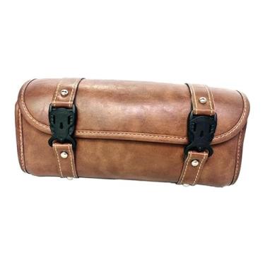 Imagem de KiBcsLic Bolsa de selim para motocicleta, bolsa de selim versátil, estilo vintage, acessório para ciclismo, de armazenamento de ferramentas, de bagagem