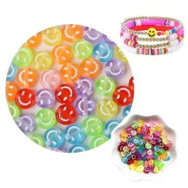 Imagem de Miçangas Smile 7mm Infantil entremeio Coloridos para Fazer Pulseiras C