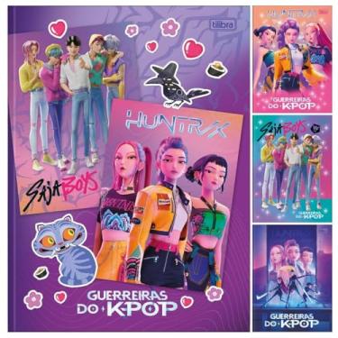 Imagem de Kit C/ 4 Caderno Guerreiras do K-Pop TILIBRA Capa Dura BROCHURA - 48 Folhas
