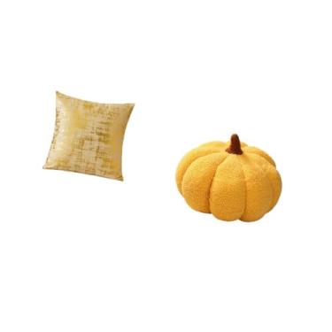 Imagem de Fenteer Capa de Almofada Elegante de Abóbora para Escritório em Casa, Dormitório, Carro, Sala de Estar, Quarto, Sofá-cama, Decoração de Almofada de Pelúcia de