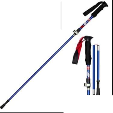 Imagem de Bengalas Femininas Ajustáveis, Bastões De Trekking Dobráveis, Bengala Dobrável Para Montanhismo, Muleta Telescópica Para Viagens, Blue, 95-110cm/37-43inch