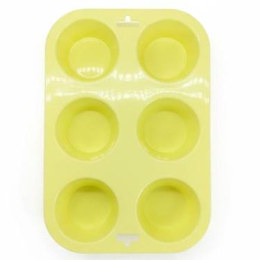 Imagem de Forma Silicone Antiaderente BPA Free 6 Furos Lovely Vibe, AMARELO