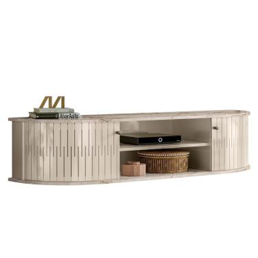 Imagem de Bancada Suspensa Tv 60 Polegadas 2 Portas 136 Cm Modena Madetec Calacata Off White