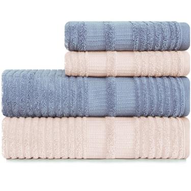 Imagem de Jogo de Toalhas 4 Peças Banhão e Rosto 100% Algodão - Brisa - Karsten