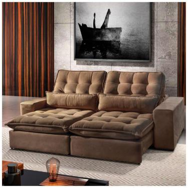 Imagem de Sofá 3 Lugares Retrátil Bruna 2,30m Marrom