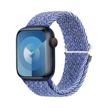 Imagem de Pulseira Ajustável De Elástico Trançado Para Apple Watch 45mm 49mm 44m