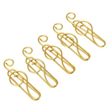 Imagem de Acouto Clipes de Nota de Música 100 Pçs Clipes de Papel Nota de Música Deslizamento de Metal Embalado Caderno Scrapbook Marcador & Material Escolar (Ouro)