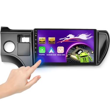 Imagem de Estéreo automotivo Android para Toyota Prius C 2012 2013 2014 com Qualcomm 8-core 4G + 64G 5G WiFi, tela sensível ao toque 1280p de 9 polegadas, rádio veicular Carplay, Android Auto BT5.1 DSP/áudio de