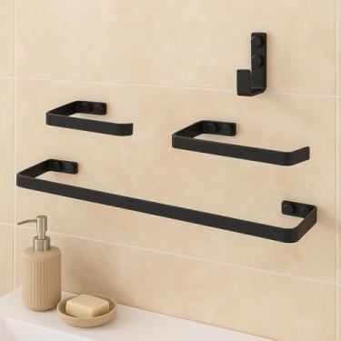 Imagem de Kit Para Banheiro Aluminio Preto Fosco 4 Peças