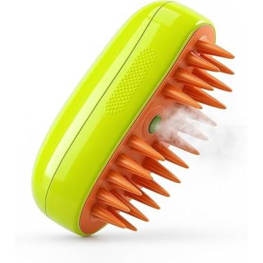 Imagem de Escova a Vapor Removedora de Pelos para Cães e Gatos - Praticidade e Conforto (Amarelo)