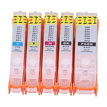 Imagem de Cryfokt Cartucho de Tinta 5 Unidades de Alta Capacidade para Impressoras IP7250 MG6350 MG5450 MX925 MX725 MG6450 MG5550 IX6850, Efeito de Impressão Transparente, para Material de Escritório