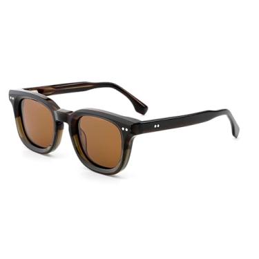 Imagem de 【Betsy Premium】Óculos de Sol Quadrado Masculino Feminino Acetato Premium | Lente Polarizada UV400 | Estilo Retrô Vintage Espesso | Conforto Diário Unissex (Preto)