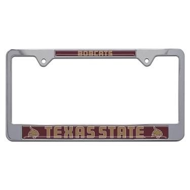 Imagem de Texas State University Bobcats Moldura de placa de licença de metal (mascote cromado)