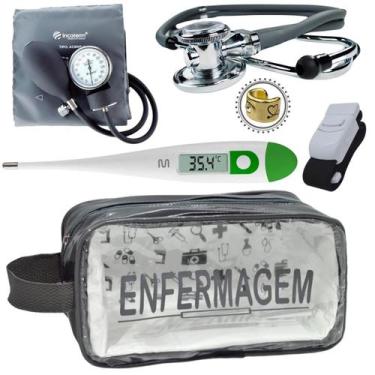 Imagem de Kit Enfermagem Academico Com Aparelho de Pressao Estetoscopio Rappapor