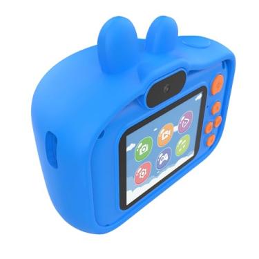 Imagem de Acouto Câmera Digital Infantil Com Lentes Duplas Frontal e Traseira, Fotos de 48 MP, Vídeos 1080P, Tela IPS de 2,0 Polegadas, 5 Jogos, Melhor Presente para Meninas e Meninos No (Azul)