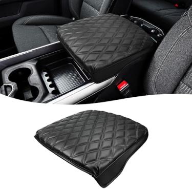 Imagem de Eaglecover Capa de console central para Dodge Ram 1500 2019-2025, assento de balde, acessórios interiores de couro de vinil, almofada de apoio de braço de carro, antiarranhões, preta
