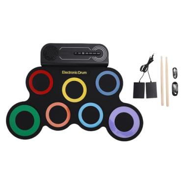 Imagem de SPYMINNPOO Conjunto de Bateria Eletrônica, Portátil e Recarregável, Conjunto de Prática de Bateria Com Alto-falante Estéreo Integrado para Crianças