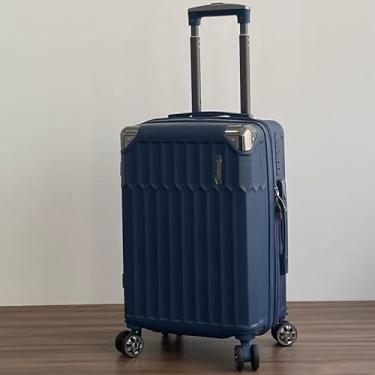 Imagem de Mala de Bordo ABS 10kg 17” a 21” Polegadas Mala de Viagem com Rodinhas 360° Cadeado Código (Azul-19”(10KG) Modelo-DDD333)