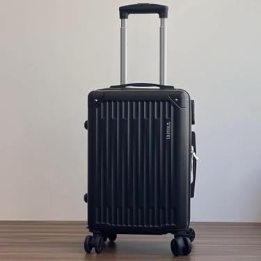 Imagem de Mala de Bordo ABS 10kg 17” a 21” Polegadas Mala de Viagem com Rodinhas 360° Cadeado Código (Preto-18”(9KG)112211)