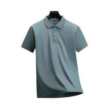 Imagem de Camisa Polo Masculina Casual De Manga Curta Em Cor Sólida, Moda De Ver