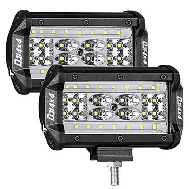 Imagem de LED Pods, DJI 4X4 2 peças 5" 168W Quad Row LED Light Bar OSRAM Spot Flood Combo Beam Off Road LED Cubes Luz de trabalho Luz de neblina para caminhões ATV UTV SUV Barco Marine, 2 anos de garantia
