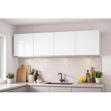 Imagem de Armário Aéreo Multiuso Andreia 160cm P/cozinha Ajl Móveis, Branco