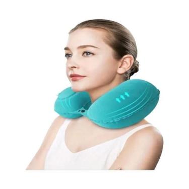 Imagem de Travesseiro De Viagem Inflável Portátil Em Forma De U Proteção Para O 