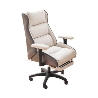 Imagem de KHUTRW3D Cadeira giratória clássica de engenharia de estudo doméstico cadeira de encosto de negócios sub poltrona de lazer assento de escritório reclinável com apoio para os pés, cadeira de tarefas